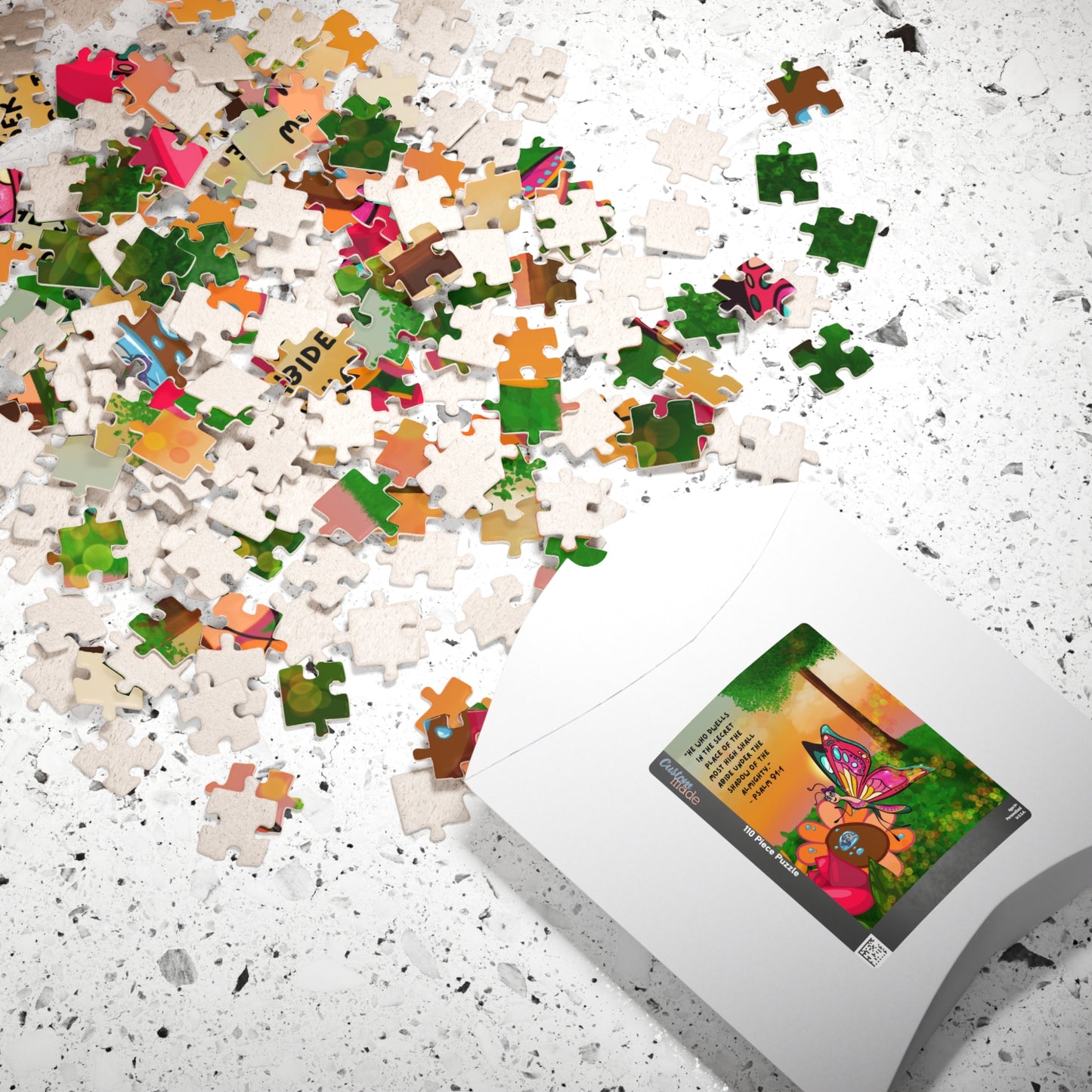 Christian Butterfly Puzzle — Psalm 91:1 Inspirational Jigsaw (110–1014 pcs)
