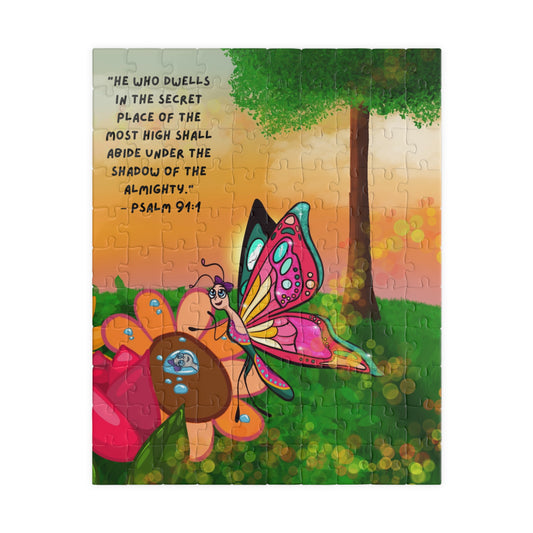 Christian Butterfly Puzzle — Psalm 91:1 Inspirational Jigsaw (110–1014 pcs)
